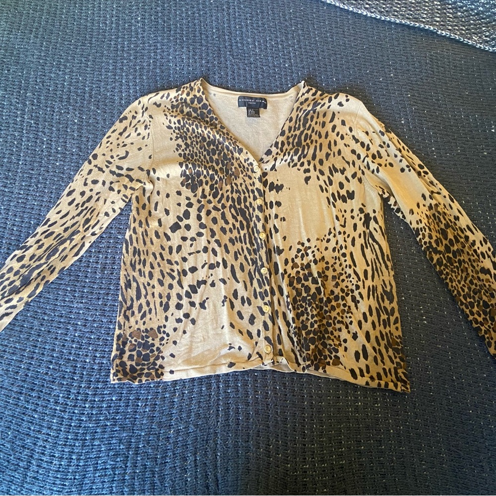 Leopard Print Silk Cardigan